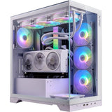 XPG INVADER X - Tempered Glass Panels ATX Mid Tower with 5 ARGB Fans Vertical graphics card - Support Top 360 cooler