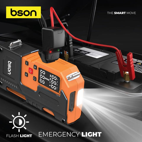 BSON Turbo Jump Starter with Air Inflator - 6-in-1 Emergency Kit