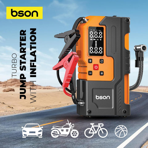 BSON Turbo Jump Starter with Air Inflator - 6-in-1 Emergency Kit