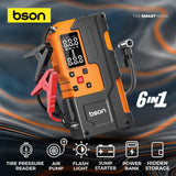 BSON Turbo Jump Starter with Air Inflator - 6-in-1 Emergency Kit