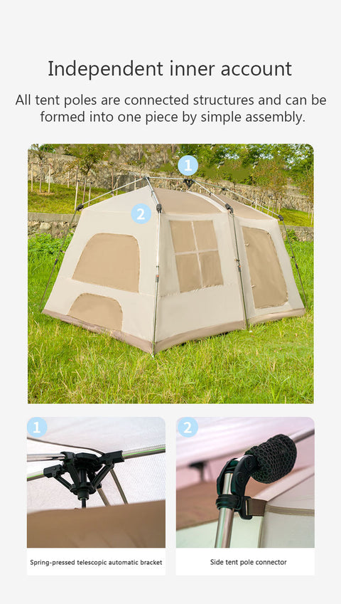 Chanodug Quick-Open Waterproof Camping Tent for 6–8 Persons – 4 × 2.8 m
