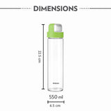 Borosil Borosilicate Glass Water Bottle with Leakproof Airtight Lid, Fridge Safe Wide Mouth Clear Bottle