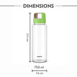 Borosil Borosilicate Glass Water Bottle with Leakproof Airtight Lid, Fridge Safe Wide Mouth Clear Bottle