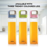 Borosil Borosilicate Glass Water Bottle with Leakproof Airtight Lid, Fridge Safe Wide Mouth Clear Bottle