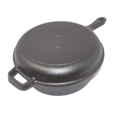Westinghouse 3-Quart Pre-Seasoned Cast Iron Dutch Oven with 10.25-Inch Skillet Lid – Black
