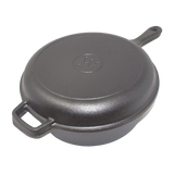 Westinghouse 3-Quart Pre-Seasoned Cast Iron Dutch Oven with 10.25-Inch Skillet Lid – Black