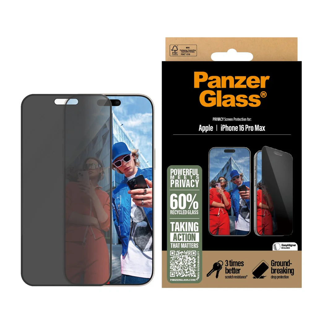 PanzerGlass® P2864, Privacy Screen Protector Privacy iPhone 16 Pro Max | Ultra-Wide Fit PanzerGlass® P2864, Privacy Screen Protector Privacy iPhone 16 Pro Max | Ultra-Wide Fit