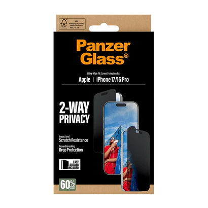 PanzerGlass 2-Way Privacy Screen Protector iPhone 17, 17 Pro, 17 Air, 17 Pro Max | Ultra- Wide Fit w. EasyAligner PanzerGlass 2-Way Privacy Screen Protector iPhone 17, 17 Pro, 17 Air, 17 Pro Max | Ultra- Wide Fit w. EasyAligner