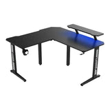 Gamvity Gaming Corner Modern L-Shaped Computer Desk (140/130×60×73cm) - Black