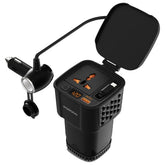Porodo DriveStation 200W Car Power Inverter with Real-Time Voltage Display - Black
