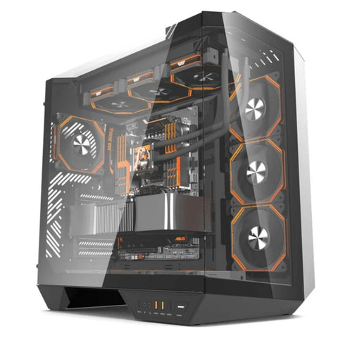 DarkFlash DY470 ATX Mid Tower Gaming Case - Black (4 ARGB Fans Included)