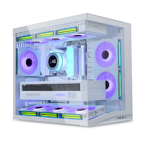 LIAN LI O11 Dynamic Mini V2 ATX Mid Tower Gaming Case - White (Fans Not Included)