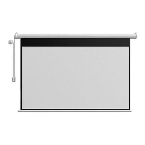 100-Inch Motorized Projector Screen Retractable Foldable Display with Remote Control, Matte White HD Viewing Screen