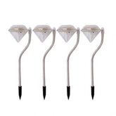 Pack of 4 LED Color Changing Solar Power Diamond Shaped Garden light