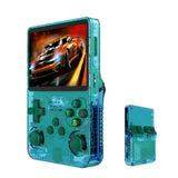 R36S Retro Handheld Video Game Console with 3.5-Inch IPS Display, 64GB - Transparent Green