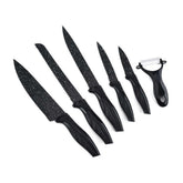 Swiss Gold 6-Piece Stainless Steel Kitchen Knife Set with Non-Stick Blades and Y-Peeler