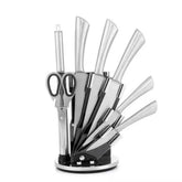 8-Piece Kitchen Knife Set with Stainless Steel Blades and Acrylic Stand for Easy Storage