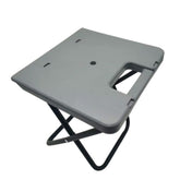 Portable Folding Stool with Durable Plastic Seat, Strong Metal X-Frame, Integrated Carry Handle and Compact Flat-Folding Design