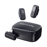 نظام الميكروفون اللاسلكي Hollyland LARK A1 Duo لشخصين مع موصل USB-C للأجهزة المحمولة - رمادي فلكي