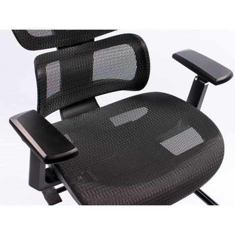 Black Bull Ergonomic Mesh Gaming & Office Chair with Footrest - Black/Red (Free Delivery)