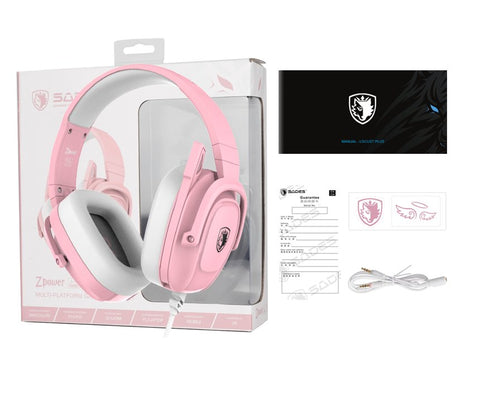 Sades SA-732 Zpower Multiplatform Gaming Headset - Pink