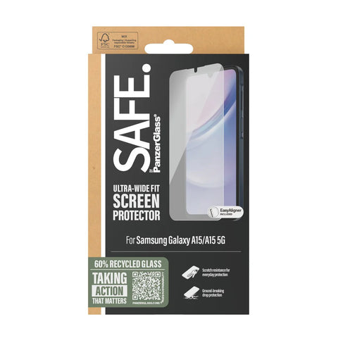 PanzerGlass® SAFE95678, Screen Protector Samsung Re-Glass For A15/A15 5G Ultrawide Fit WA