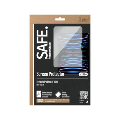 PanzerGlass® SAFE95857, Screen Protector iPad Pro 11'' (2024) | Ultra-Wide Fit