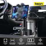 BSON Cup Phone Holder - 2-in-1 with Adjustable Extender & Strong Clip