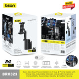 BSON Cup Phone Holder - 2-in-1 with Adjustable Extender & Strong Clip
