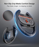 Syntech Steering Wheel for Nintendo Switch 2 Joy-Cons - 2 Pack Black