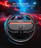 Syntech Steering Wheel for Nintendo Switch 2 Joy-Cons - 2 Pack Black