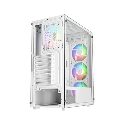 Setup Bundle:Pc Core i5-12400F,RTX 5060,16GB Sades Monitor 24",FHD,200Hz,0.5ms,HDMI 2.1,VA, Gaming Table 120*60*75cm with RGB Light with Gamax Gaming Chair Model 1-LT001L (White)