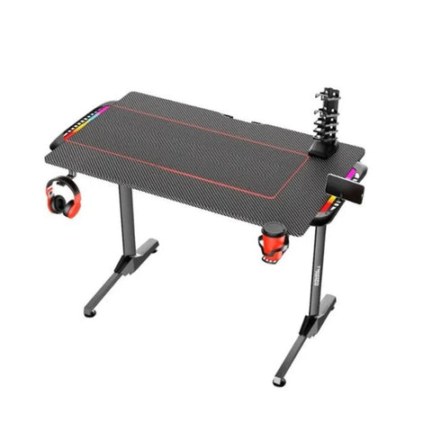 Twisted Minds TM-T-1060-RGB, T Shaped Gaming Desk Carbon Fiber Texture