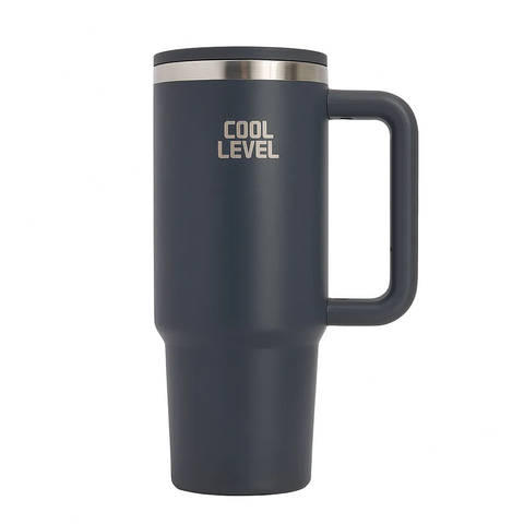 Cool Level, Steel Mug With External Straw, 900ml