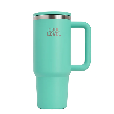 Cool Level, Steel Mug With External Straw, 900ml