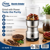 PURE 2-in-1 Electric Kitchen Grinder for Coffee, Nuts, Grains & Spices – 350 W