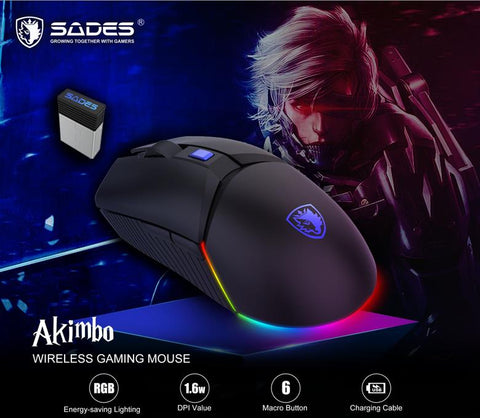 SADES AKIMBO WIRELESS GAMING MOUSE S-18