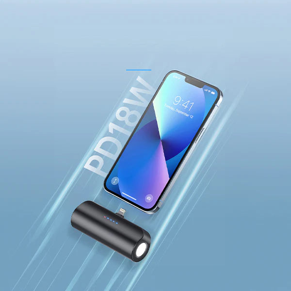 Engage, Lightning Port Ultra-Compact Power Bank (5000 mAh) with Flashlight (18W)