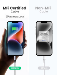 UGREEN USB-C to Lightning Cable Aluminum Shell Braided 1m (Silver) US304