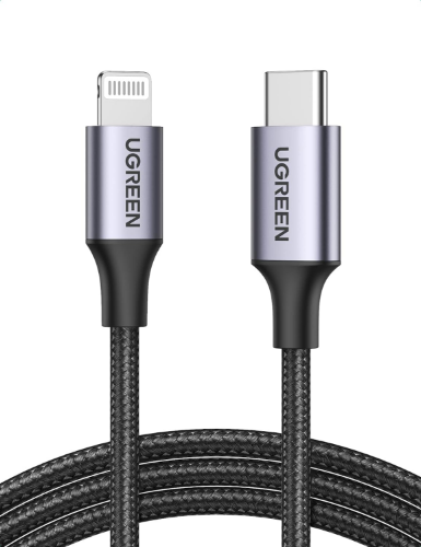 UGREEN USB-C to Lightning Cable Aluminum Shell Braided 1m (Silver) US304