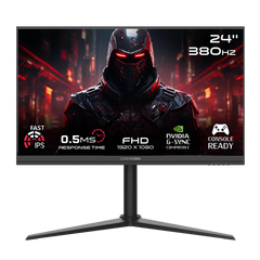 شاشة ألعاب GAMEON GOMP24FHD380IPS Midnight Pro Series مقاس 24 بوصة FHD، 380 هرتز، MPRT 0.5 مللي ثانية، HDMI 2.1، شاشة IPS سريعة - أسود