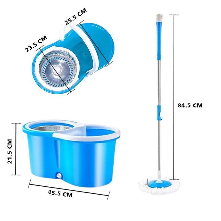 360° Rotating Microfiber Mop with Adjustable Stainless Steel Handle