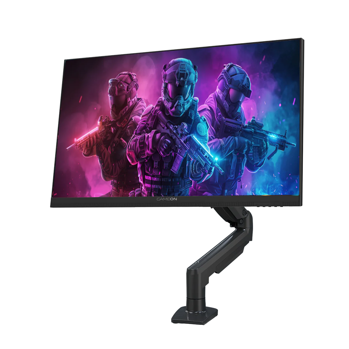 شاشة ألعاب GAMEON GOM24FHD190IPSX Midnight Pro X Series مقاس 24 بوصة FHD، 190 هرتز، MPRT 0.5 مللي ثانية، IPS سريعة (تدعم PS5) مع حامل - أسود