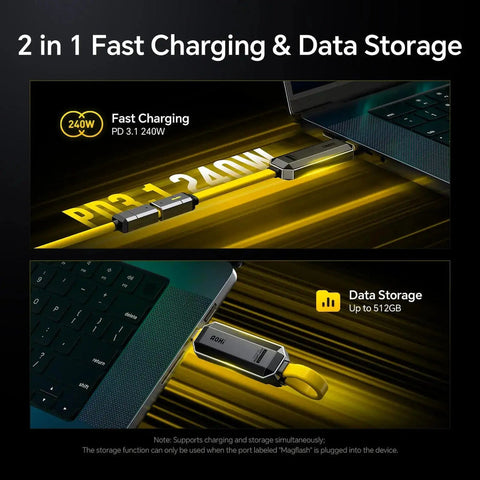 AOHI The Future Magflash 2-in-1 Charging & Data Cable Set 512GB 240W 1000MB/s