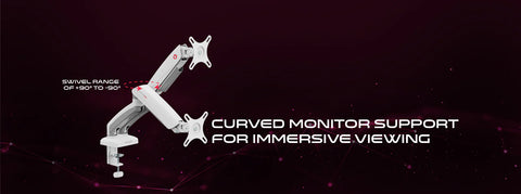 GAMEON GO-5450 Dual Monitor Arm For Gaming And Office Use - White