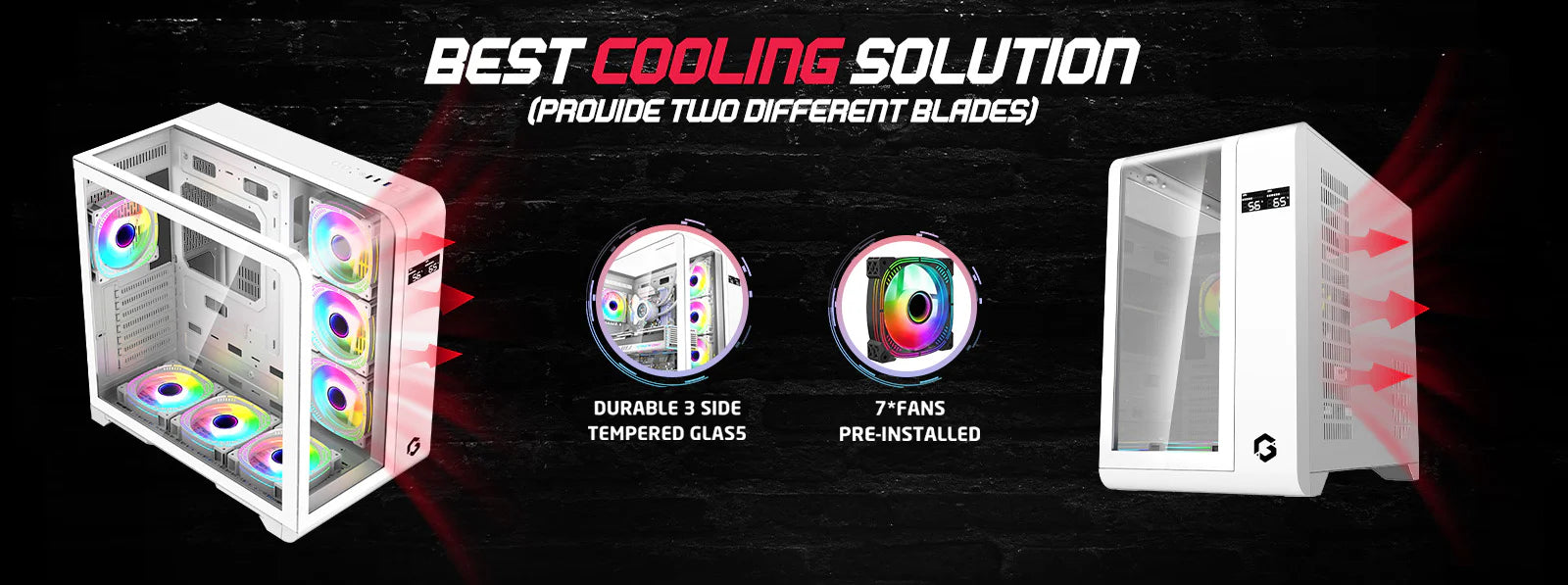 GAMEON INFINITY Series ARGB ATX Mid Tower Gaming PC Case - (7 ARGB Fans Included)