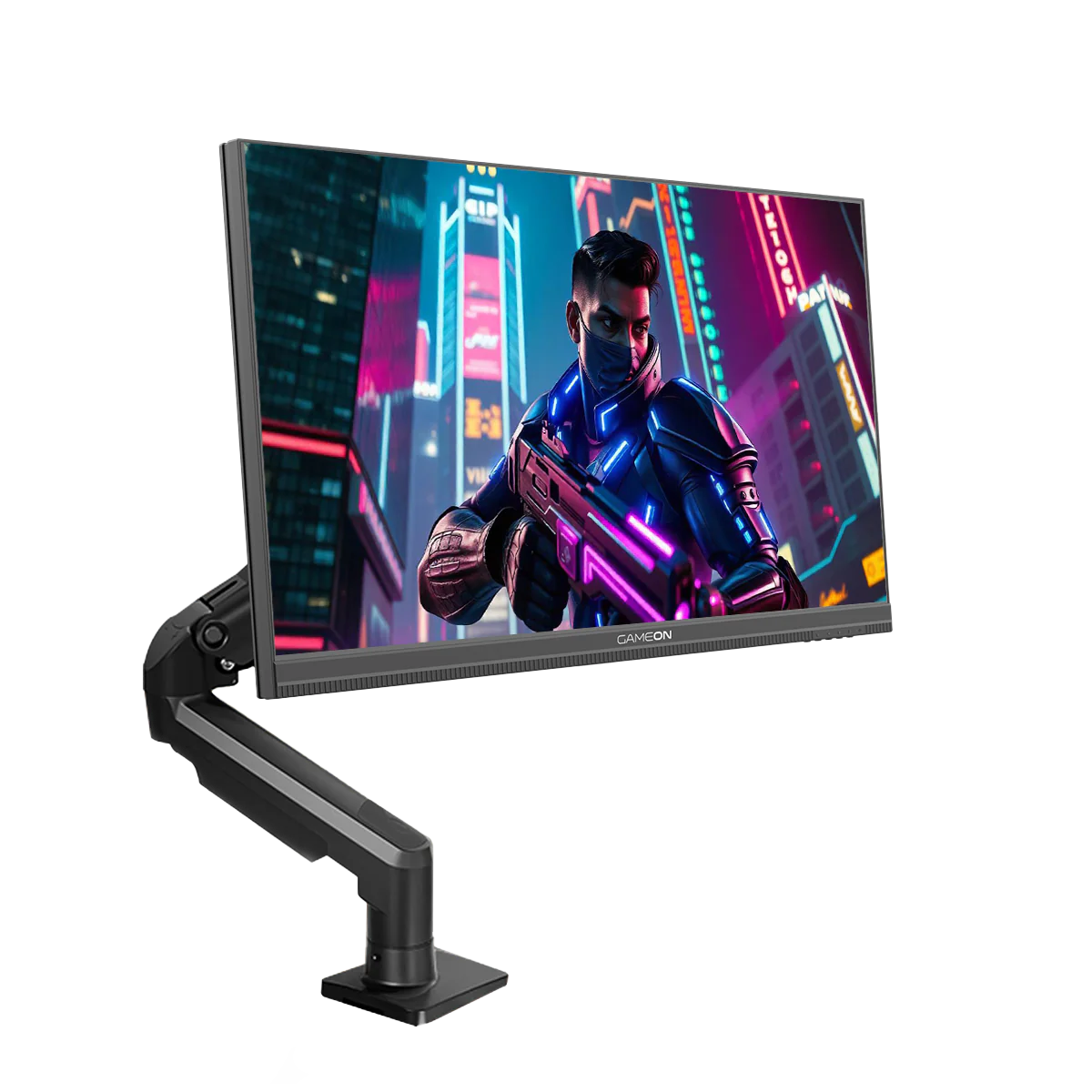 شاشة ألعاب GAMEON GOM27FHD190IPSX Midnight Pro X Series مقاس 27 بوصة FHD، 190 هرتز، MPRT 0.5 مللي ثانية، شاشة IPS سريعة مع حامل - أسود