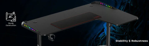 Twisted Minds WARRIOR L-Shaped RGB Gaming Desk - Right (160*100*75cm)
