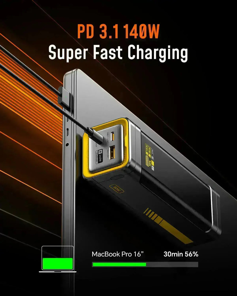 AOHI Future Starship 240W 27600mAh Power Bank LED Display PD3.1 with 240W USB-C Cable