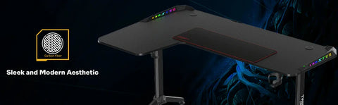 Twisted Minds WARRIOR L-Shaped RGB Gaming Desk - Right (160*100*75cm)